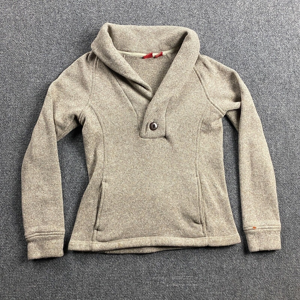 Eastern Mountain Sports Sweater Women's XS Beige Fleece 100%‎ Polyester